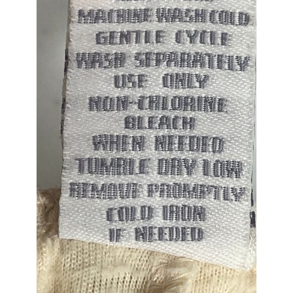 Aria Two Piece Set Ivory Embroidered Women's Long Sleeve Top Pajama Pants XL - Picture 9 of 10